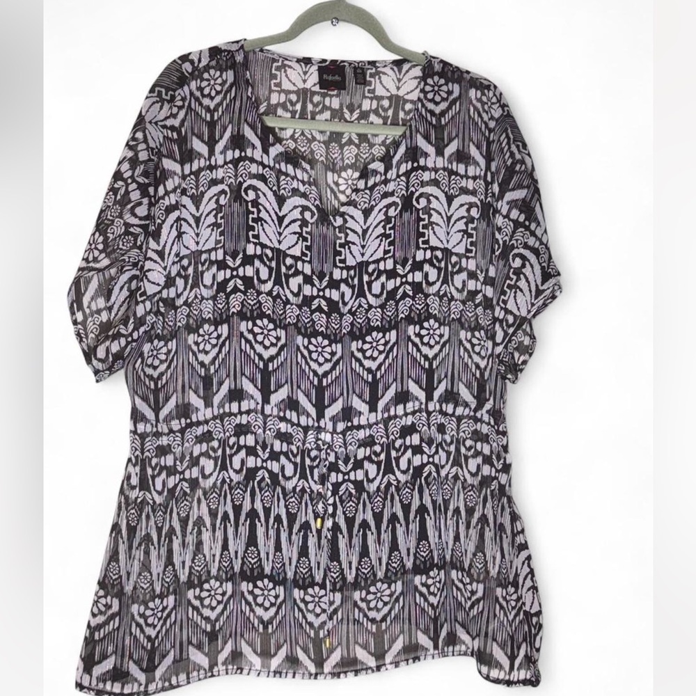 Rafaella Black and White Geometric Blouse